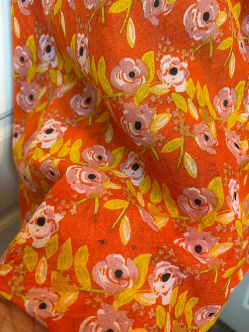 Natural Life Reversible Floral Wrap Skirt in Teal and Orange One Size - Picture 8 of 8